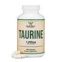 Taurine Supplement 1000mg Per Serving, 180 Capsules - Aminozuur Studeerde ter ondersteuning van een langere, gezondere leven (Taurina) Veganistisch veilig, Glutenvrij, Non-GMO door Dubbel Hout