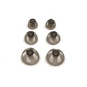 Hoorhulp Domes Smoky Gray Tips Oorstukken Comfortabel voor Open Fit BTE Sound Amplifier PSAP Kit Onzichtbaar, behalve voor RIC 5+8+10mm(Mixed * 6)