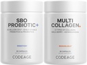 Codeage Multi Collageen Proteïne Capsules 5 Types, Ashwagandha Withania Somnifera & Organic Amla Berry + SBO Probiotic Blend 50 Miljard CFU Bundle, Lactobacillus Plantarum, Bacillus Subtilis, Non-GMO