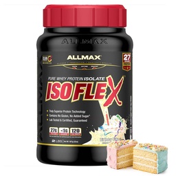 ALLMAX Nutrition - ISOFLEX Wei Proteïnepoeder, Wei Proteïne Isolaat, 27g Proteïne, Verjaardagstaart, 2 Pond