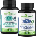 ForestLeaf Riboflavine & Magnesium Migraine Supplement - Riboflavine 400 mg voor hoofdpijn verlichting - Ultimate Magnesium bundel met B2 Vitamine 400 mg voor hoofdpijn Migraine Relief Capsules