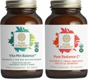 PURE SYNERGY Dames Multivitamine, Stress, en energie-essentials Bundel .Heal Food Multi met Adaptogenen . . Natuurlijke vitamine C Immune en huidsupplement . . . Vegan, niet-GMO, en organische ingrediënten