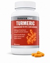 Balance One Turmeric Extract 1000mg with Max Strength 95% Curcuminoids - Kurkuma Curcumin Supplement for Joint Comfort & Antioxidant Support - Gemberextract and BioPerine - 1 maand supply