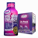 Vitamine Energie Immune+ Extra sterkte Energie Shot Grape 24 Pack, 260mg Natural Cafeine, B-Vitamins, Citicoline, Green Tea, Immunity & Focus Support, Zero Sugar, Gluten-Free 1,93 fl oz
