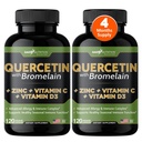Gade Nutrition Quercetine met vitamine C en zink - quercetine 500mg - quercetine met bromelaïne - quercetine supplementen + vitamine D3 (Non-GMO, Glutenvrij, Veganistisch) - 4 maand supply