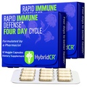 HybridCR Rapid Immune Support Supplement 4 Dag Immuniteitssupplement - Immune Defense Booster met Echinacea, Ginseng, Andrographis, Zink, Selenium Travel Size System Support 24 Caps, 2 Dose Packs