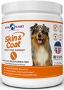 Vital Planet - huid en jas poeder supplement voor honden met Choline, Inositol, Pompoen, Vlas en Omega-3 Oliën ter ondersteuning van een zachte glanzende gezonde jas en voor seizoensallergieën - 60 scoops, 111g, 3.92oz