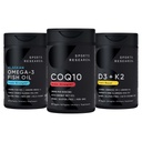 Sportonderzoek 1250 mg Omega 3 Burpless Fish Oil from Single-Source Wild Alaska Pollock, CoQ10 (200mg) Enhanced w/Coconut MCT Olie voor betere absorptie en 5000iu vitamine D met 100 mcg Mk7 vitamine K