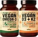 Vegan Omega 3 & Vegan vitamine D3 + K2 supplement bundel - plantaardige DHA & EPA vetzuren, 4000 IE vitamine D3 en 100 mcg vitamine K2 als Mk7