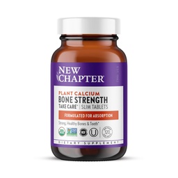 Nouveau chapitre Supplément de calcium - Calcium organique à résistance osseuse avec magnésium, vitamine D3+K2, 70+ minéraux traces pour la santé des os, sans gluten, comprimés minces faciles à avaler - 120 Compte