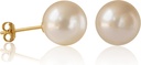 Gekozen Zoetwater Parel Oorbellen 14K Gold Plated Sterling Zilveren Ronde voor Vrouwen Hypoallergeen