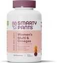 SmartyBants Vrouwen Multivitamine Gummies: Omega 3 Visolie (EPA/DHA), Methylfolaat, CoQ10, Vitamine D3, C, Vitamine B12, B6, A, K & Zink, Inositol, Glutenvrij, 120 Tellen (20 Dagen Levering)