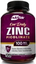 NutriFlair Zink Picolinaat 100mg, 120 Capsules - Vegan, Non-GMO, Made in USA, Third-Party Lab Tested