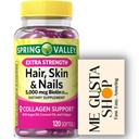 Supplément Dietary Spring Valley, Biotin, Collagène, Gélatine 120 ct Comprend l'organisateur de la pilule