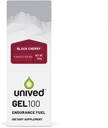 Unived Gel 100 - Vegan Energy Gel for Endurance Atletes Runners & Cyclists - 100kcal - Black Cherry - Pack of 6