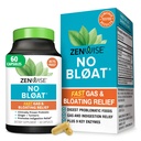 Zenwise Health No Bloat Digestieve Enzymen for Gut Health, Gas & Bloating Relief - Multi Enzymes Digestie Supplement with Probiotics, Gener, Turmeric Dandelion & Lactase - Mannen & Women - 60 Count