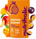Creatine Monohydraat Gummy's voor mannen en vrouwen - Gemakkelijk te graven, Veganistisch, Glutenvrij, Non-GMO, 1,5 g Creatine per Gummy - 45ct (45 graaf, Mango Passievruchten)