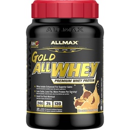 ALLMAX Nutrition Gold ALLWHEY, Chocolate Peanut Butter - 2 lb - 24 Gram eiwit per scoop - Glutenvrij, Low Carb & Low Sugar - Ca. 30 porties
