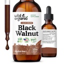 Teinture de noyer noir sauvage et biologique - Nettoyer le détox avec extrait de noyer noir - Supplément à base de plantes pour nettoyer le détox et le bien-être digestif - végétalien, sans sucre et sans alcool - 2 fl oz