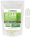 XPRS Nutra Maat 3 Lege Capsules - 100 Tel helder Lege Vegan Capsules - Vegetarische pillen - DIY plantaardige Capsules vullen - Veggie pilscaps