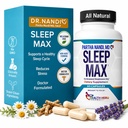 Dr. Nandis Sleep Max Natural Sleep Aid – Magnésium, GABA, 5-HTP & Taurine – REM Sommeil et supplément de sommeil profond sans mélatonine – Aide au sommeil à base de plantes végétaliennes non Habit – Non-OGM – 60 capsules