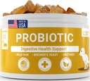 Probiotica voor honden - Ondersteuning Gut & Digestive Health, Immune Support - Alle Nautral Prebiotica, Vezel, Enzymen voor Gut Flora - Diarree & Bowel Support - Bacon Smaak, 120 Kauwen, door Lollitin