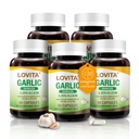 Lovita Odorless Knoflook Capsules, 5000mg Verse Knoflook Equivalent, 1,25% Allicine Extract, Ondersteunt Hart, Bloeddruk, Cholesterol & Immuun System, Non-GMO, Glutenvrij, 300 Vegan Capsules
