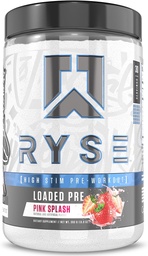 RYSE geladen pre-workout poeder - roze splash - dagelijkse pre-workout voor mannen en vrouwen met 390 mg cafeïne, Beta Alanine en Citrulline voor pomp, focus en energie - 30 porties