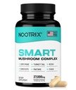 Nootrix Smart Mushrooms Complex Supplement Supporte Mémoire, Focus Mental, Santé Cognitive et Energie ,27,000mg Mushrooms organiques , Lions Mane, Reishi, Cordyceps, Chaga & Turkey Tail , 120 Capsules