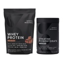 Sports Research® Creatine Monohydraat (1.1 LBS) en Dutch Chocolate Whey Protein (5.42 LBS), The Dynamic Duo for Lean Muscle Building, Improved Performance and Strength & Workout Recovery