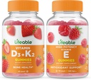 Levensvatbare Vitamine D3 + Vitamine K2 + Vitamine E, Gummies Bundle - Grote Proeverij, Vitamine Supplement, Glutenvrij, GGO-vrij, Kauwgom