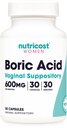 Nutricost Boorzuur 600mg, 30 Capsules - Vaginale Zetpil - Non-GMO - voor vrouwen
