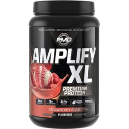 PMD Sports Amplify XL Premium Wei Proteïne Supplement Hydro Greens Blend - Glutamine en Wei Proteïne Matrix met Superfood voor Spier, Kracht en Herstel - Aardbei Slam (24 Servings)