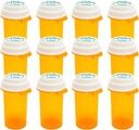 Prescription Reversible Thumb Tab Flacons,Pill Flessen met Child Resistant Cap,Leeg medicijnflessen met Caps,Medicine Container voor Persoonlijke Medicatie & Pharmacy.(16dram,12st)