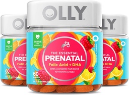 Olly Prenatale Multivitamine Gummy, Foliumzuur, Vitamine D, Omega DHA, Kauwbare Supplement, 60 Gummies Citrus 3 Tellen