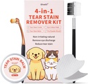 Kit de démaquillage pour chiens et chats avec peigne de démaquillage, baume de démaquillage, tampons de coton pour yeux, brosse en poudre pro