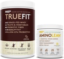 RSP NUTRIITION AminoL'énergie de pré-entraînement végétalienne (vinette 25 portions) avec poudre de protéines TrueFit (chocolat 2 LB)