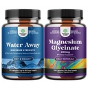 Bundel van water weg Pillen Maximale sterkte - Herbal Diuretic Pillen voor waterretentie voor snelle werking Bloating Relief en Pure Magnesium Glycinate 400mg per portie voor slaap en ontspanning