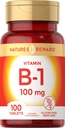 Vitamine B1 100mg (Thiamine) - 100 Telling - Vegetarisch, niet-GMO en Glutenvrij Supplement - volgens de Natuurbeloning
