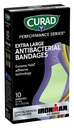 CURAD Performance Series IRONMAN Antibacteriële Bandages, Extreme Hold Kleeftechnologie, Extra Large Flexible Fabric Bandages for Cuts, Scrapes, & Burns, Assorted Colors, 2 x 4 inches, 10 Tellen