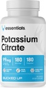 Bucked Up Kalium citraat 99mg per portie, Bucked Up Essentials (180 porties, 180 capsules)