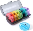 Weekly Pill Organizer 2 keer per dag, Travel Pill Box 7 Dag, AM Twee keer per dag Pill Case, Portable Daily Vitamin Organizers voor Medicatie, Vitaminen, Visolie, Supplementen (Multi-Color)