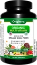 Organic Whole Foods Supplement, Multi-Vitamin: Immune, Brain & Heart Support, met Prebiotics en Postbiotics. Glutenvrij en sojavrij - 120 plantaardige capsules