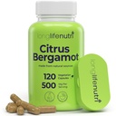 LongLifeNutri Citrus Bergamot Extract 500mg - 120 Vegetarische Capsules, 40% Polyfenolische Flavanonen, 4-maand supply, Plant-Based Anti-Oxidant, Getest, Made in USA