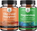 Bundel van Herbal Thyroid Ondersteuning Complex en Hoge Absorptie Magnesium Complex - Mood Enhancer Energy Supplement voor schildkliergezondheid - met Magnesium Oxide voor Slaapmaag Digestie en Mood Ondersteuning