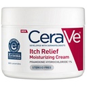 CeraVe vochtinbrengende crème voor droge huidverlossing, 12 ounce, geurenvrije crème met Pramoxine voor jeukverlossing