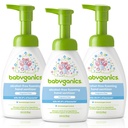 Babyganics Alcoholvrije Foaming Hand Sanitizer, Pump Bottle, Fragrance Free, 8,45 oz, 3 Pack