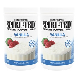 NaturesPlus SPIRU-TEIN, Vanille - 1,06 lbs, Verpakking van 2 - Proteïnepoeder op basis van planten - Vegetarisch, Glutenvrij - 32 Totaal