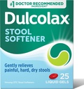 Dulcolax Stool Softener Laxative Liquid Gel Capsules, Zachte Constipatie Verlichting voor Harde, Droge Stools, Docusaat Natrium 100 mg, 25 Tellen