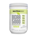 NutraBio BCAA 5000 Powder - Gefermenteerd vertakte Aminozuren voor Spiergroei & Recovery - Natuurlijke smaken, Zoetstoffen en Kleurstoffen, Veganistisch, Glutenvrij - Ongearomatiseerd, 60 Serven